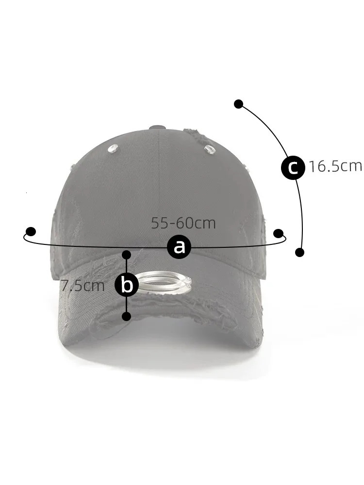 Washed Ripped Vintage Baseball Cap Men Women Hip Hop Punk Rock Denim Hat Street Casual Casquette 250905