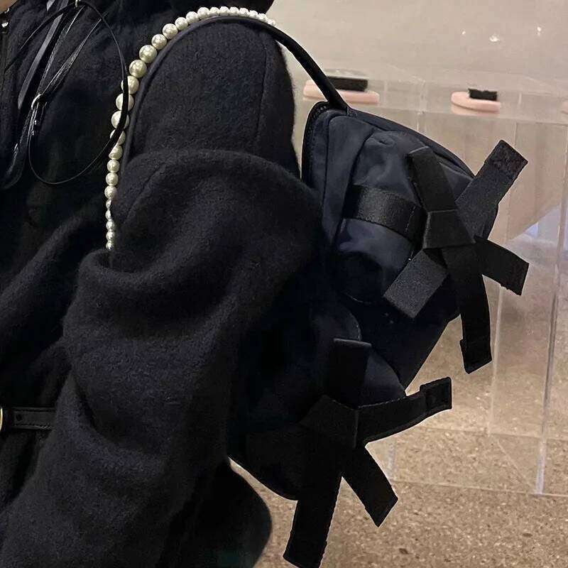 New Pearl Bow Bolsos Mujer Underarm Bag Multi-Function Square Sac Femme Shoulder Bags For Women Casual All-Match Zipper Bolsas