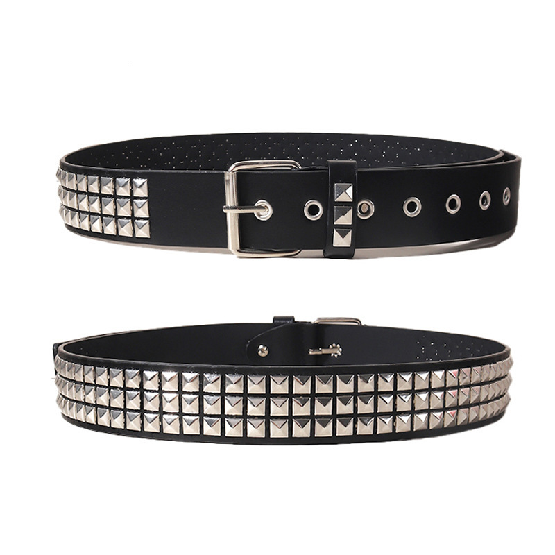mens belt studded black hot girl punk unisex personality men and women fivepointed star bullet rivet buckle jeans belt designer belt belts for women d