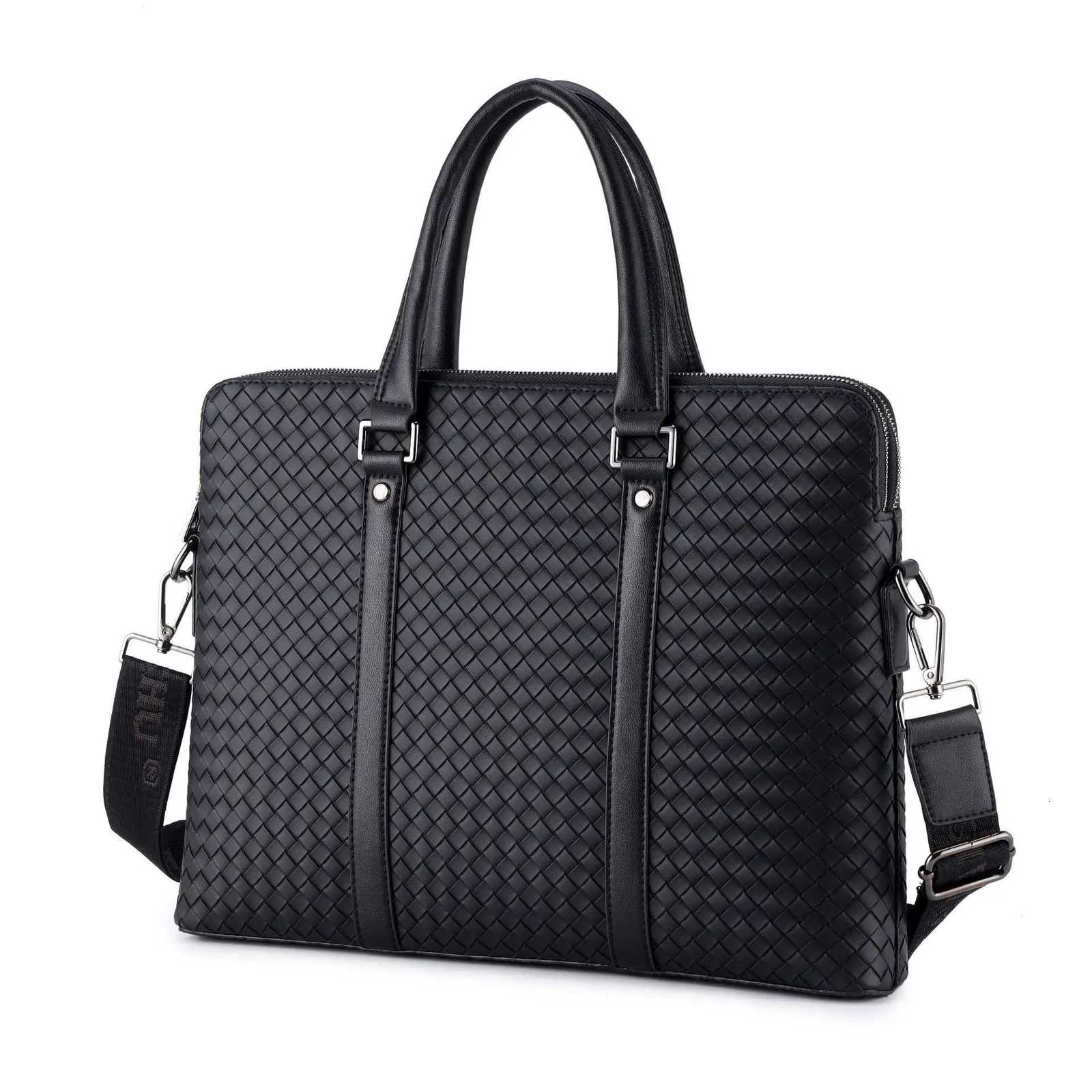 SEMALAYA New mens briefcase single shoulder crossbody woven double casual Korean tide computer portable mens bag wholesale Z250906