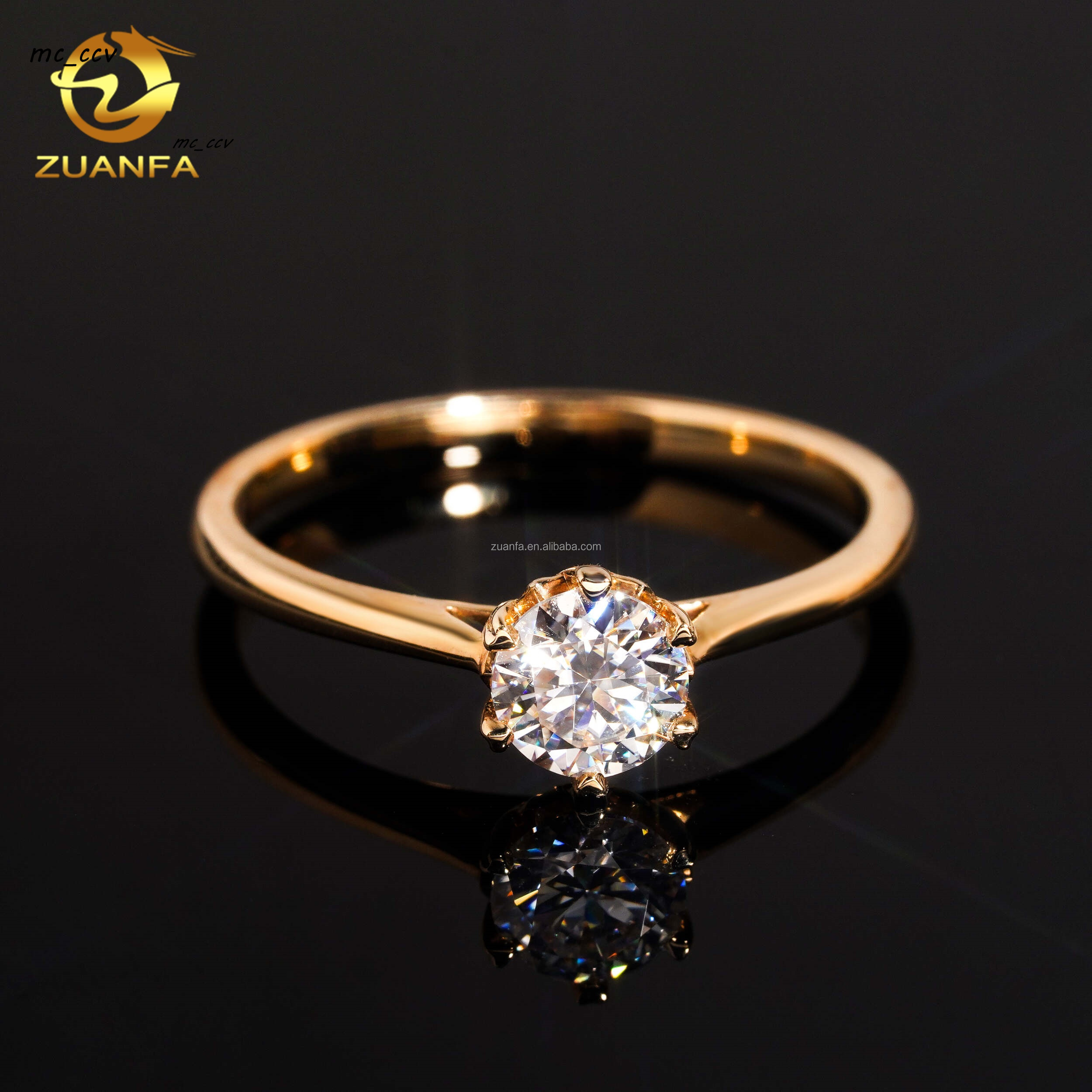 14k Real Gold GRA Certificate Wedding Bridal Jewelry Gorgeous Boutique 05ct D VVS1 Moissanite Diamond Engagement Ring Women