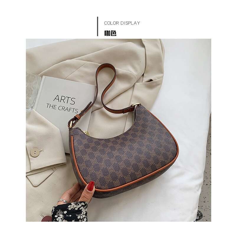 Elegant Ladies' Shoulder Handbag - Sleek Half-Moon Shape