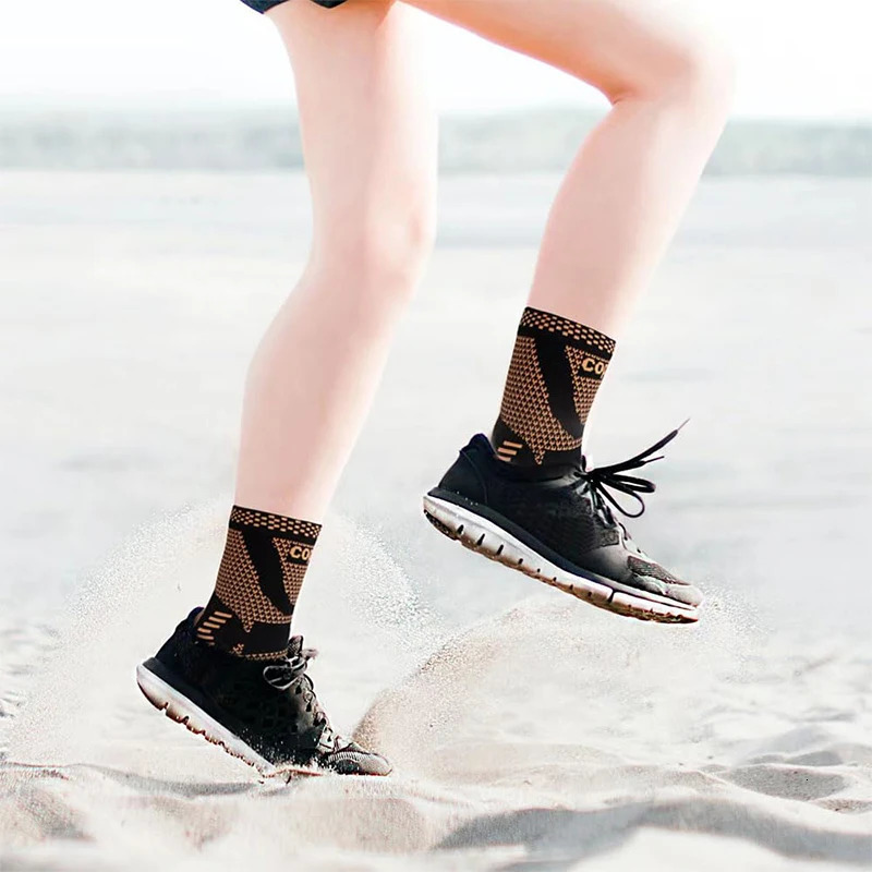 1PC Copper Infused Ankle Support Compression SocksAnkle Braces for Men WomenAnkle SleevesFoot Wraps 250905