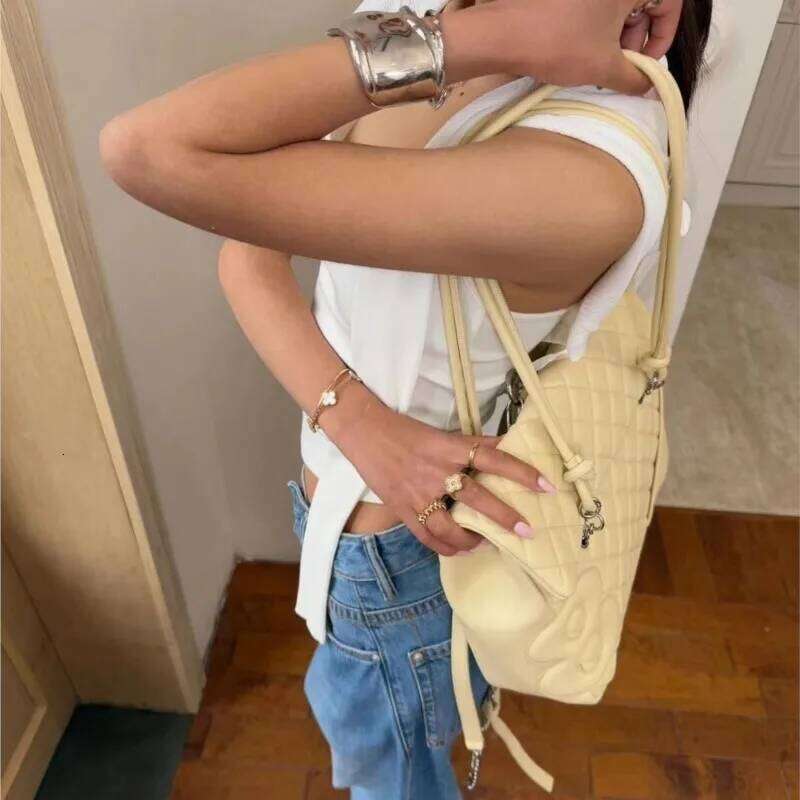 JIAERDI High Street Yellow Large Capacity Handbag Purse Hot Girls Leather Soft Casual Shoulder Bags Ladies Travel Y2k Mochila