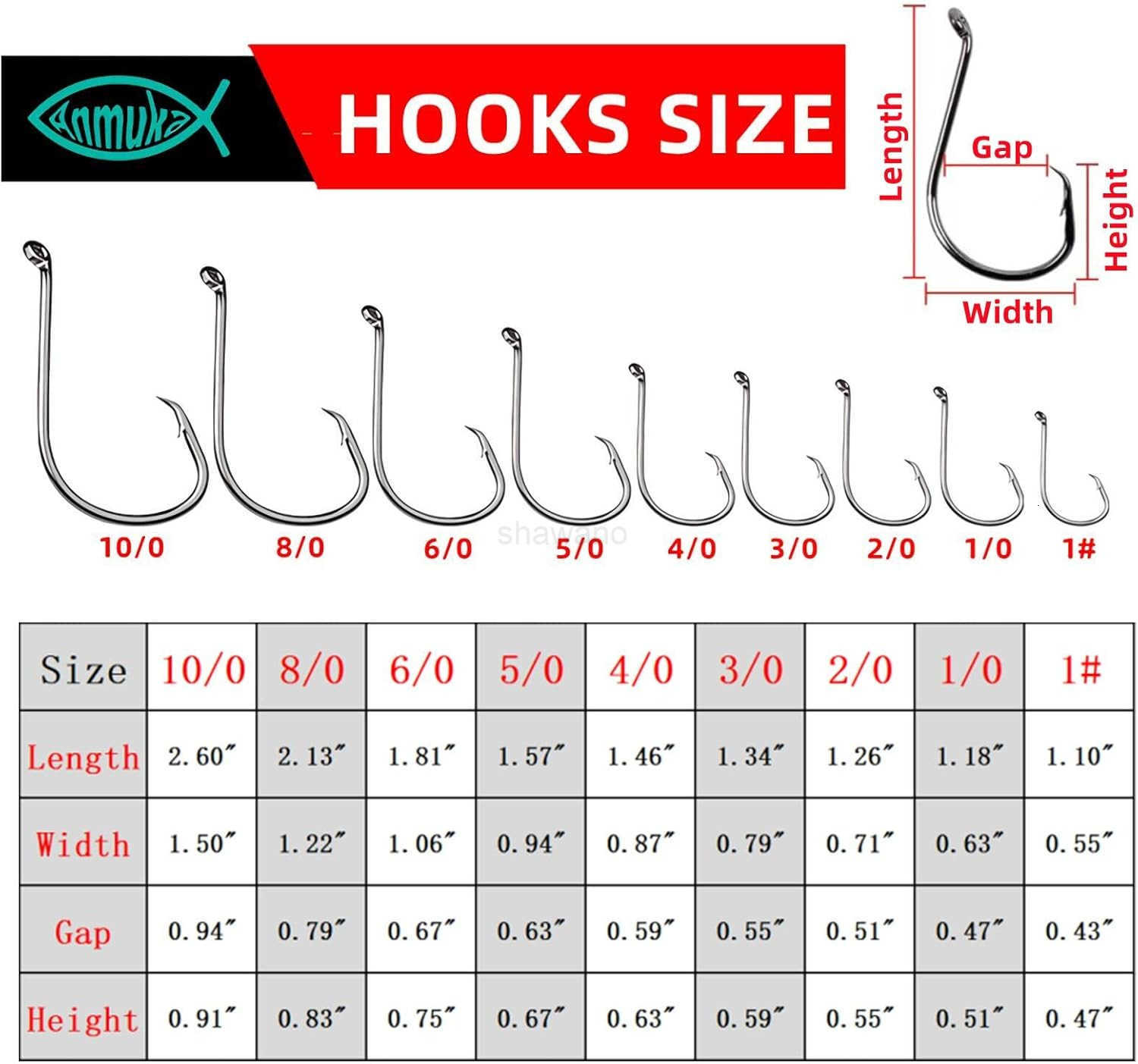 Circle Hooks Fishing Hooks 2X Strong Octopus Offset Fish Catfish Bulk Fishing Gear Equipment Hooks Set Saltwater Freshwater 50PCSW250906