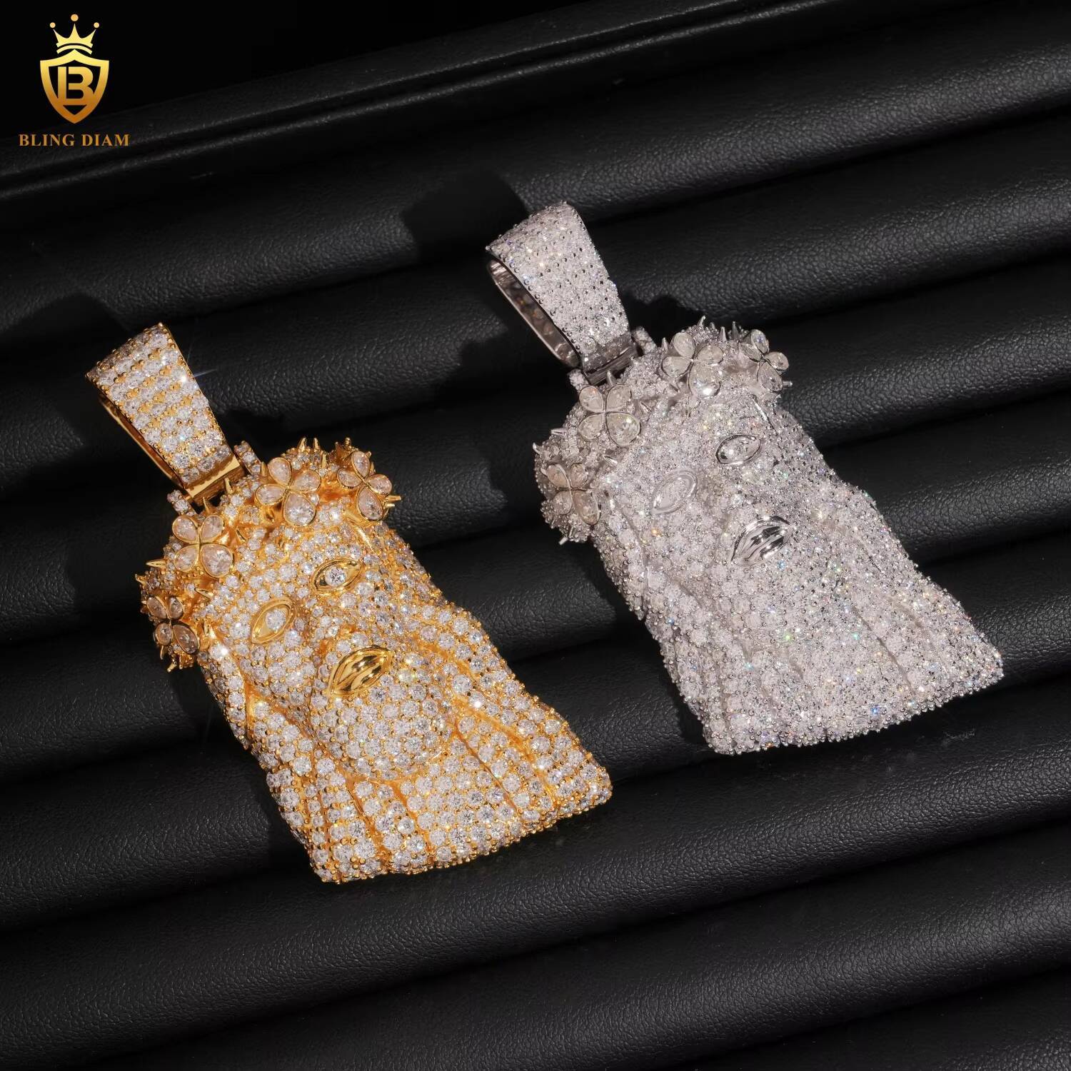 New Arrival Jesus Moissanite Pendant Hip Hop Style 925 Silver Moissanite Pendant Iced Out Jewelry Pass Diamond Tester with GRA