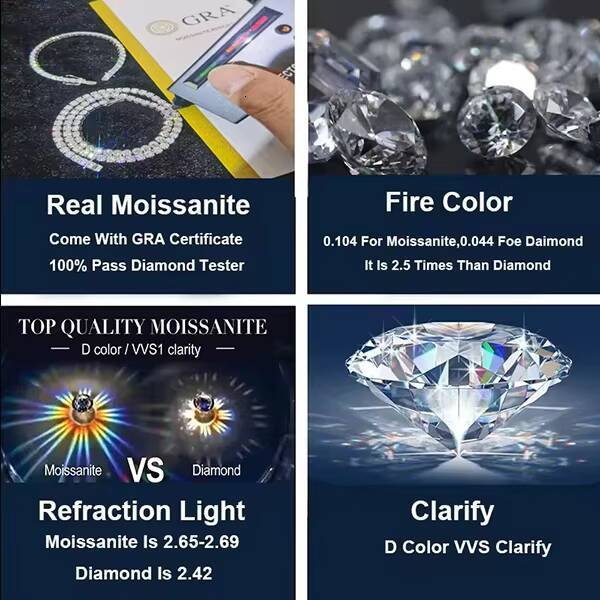 Cheapest Price Hip Hop 925 Silver 2mm 3mm 4mm 5mm 6mm 6.5mm VVS Moissanite Diamond Bracelet Necklace Moissanite Tennis Chain