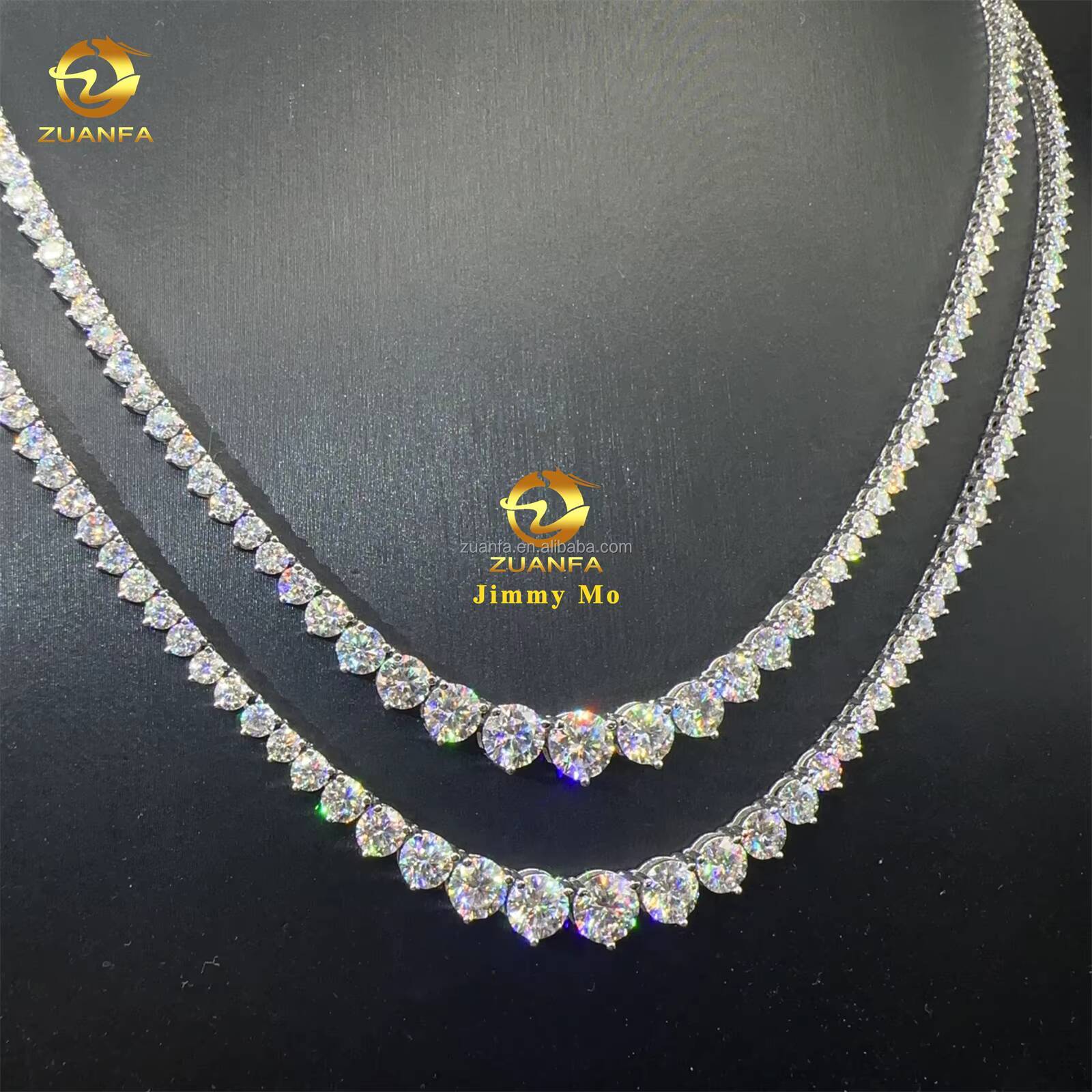 New Design Female Jewelry 3mm 925 Silver Hip Hop Iced Out GRA Certificate Moissanite Diamond Cluster Tennis Chain Women Gift