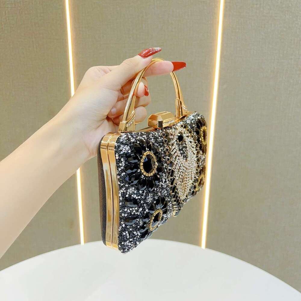 New Style Socialite Heavy Embroidered Diamond Evening Diamond-Encrusted Handbag for Women Wedding Banquet Matching Cheongsam Women's Bag
