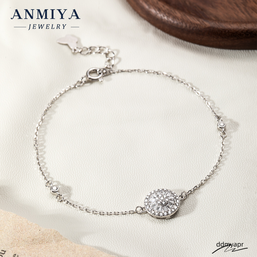 Premium Sterling Sier Clover Bracelet With Geometric Round Design And Sparkling Ddmydec Zircon Inlay For Jewelry Gift
