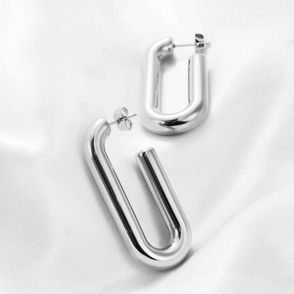 DHpet 2025 Winter: Women's European - American Ins - style Stainless - steel U - shaped Open - end Earrings