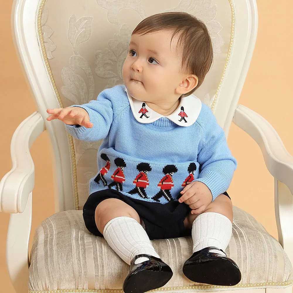 Boys Pullover Sweater Baby Tops Spanish Toddler Knitted Cartoon Sweater Kids Knitting Pullovers Children Clothes Knitwear Unisex X250906