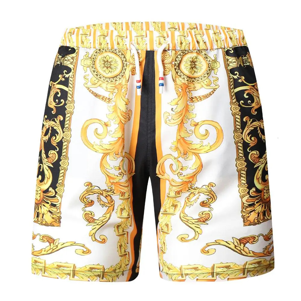 Gold Swimwear Shorts Breathable Surf Board Mens Vacation Beach Quick Dry Swimsuit Summer Sports Trunks Boy 250906