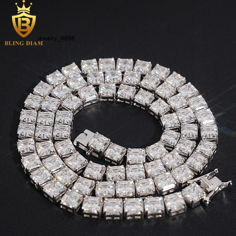 55mm New Arrival Hip Hop Jewelry 925 Silver VVS Moissanite Iced Out Tennis Chain Cluster Necklace Bracelet