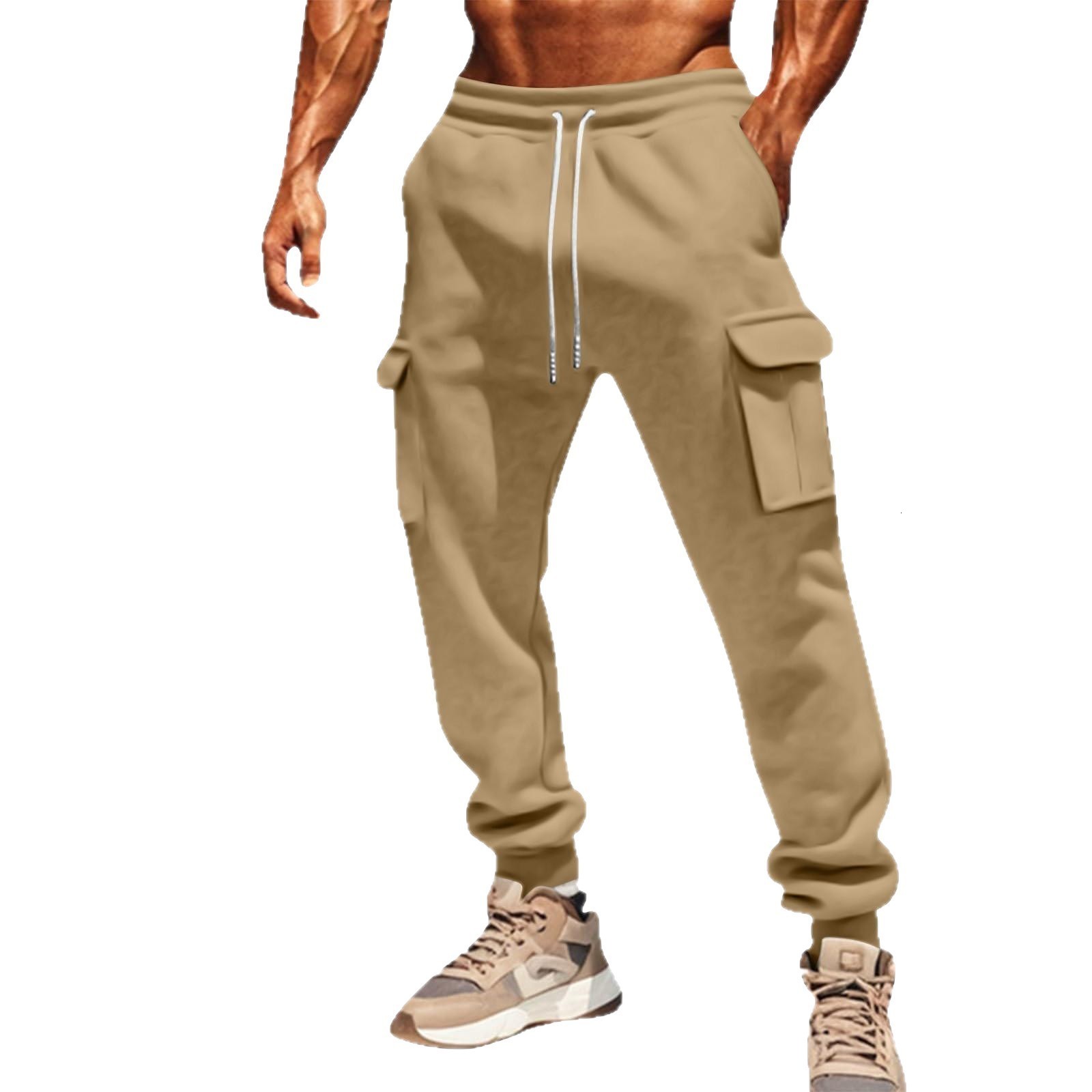Multipocket Cargo Casual Pants Mens Drawstring Sweatpants Versatile Long Pants201118