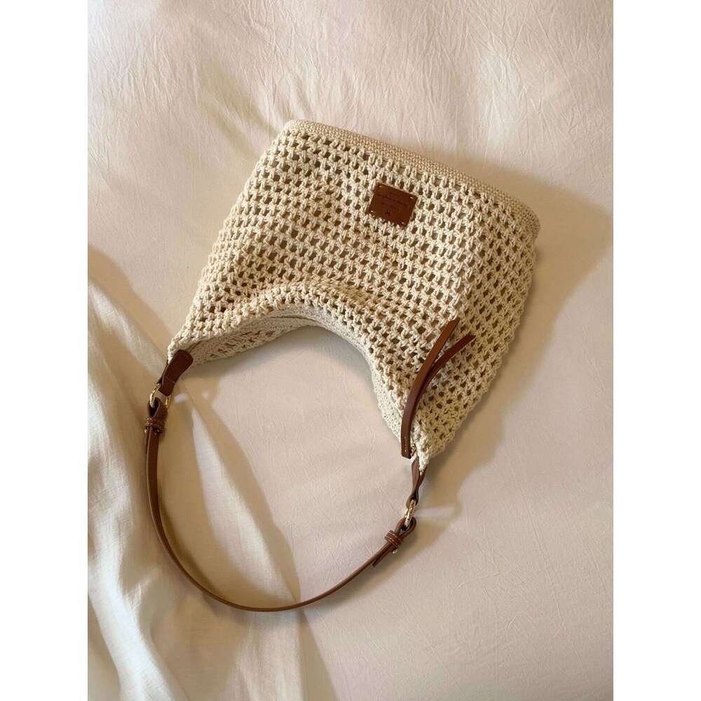 Nanfeng Chio2nd Sunset Afterglow Tote for Women Summer Hollow Woven Lazy Relaxed Feel Shoulder Bag