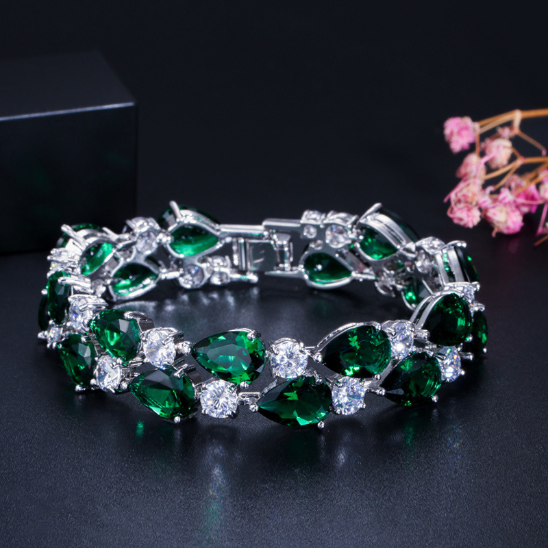 Elegant Women's Charms Bracelet with AAA Quality Cubic Zirconia for Wedding Jewelry