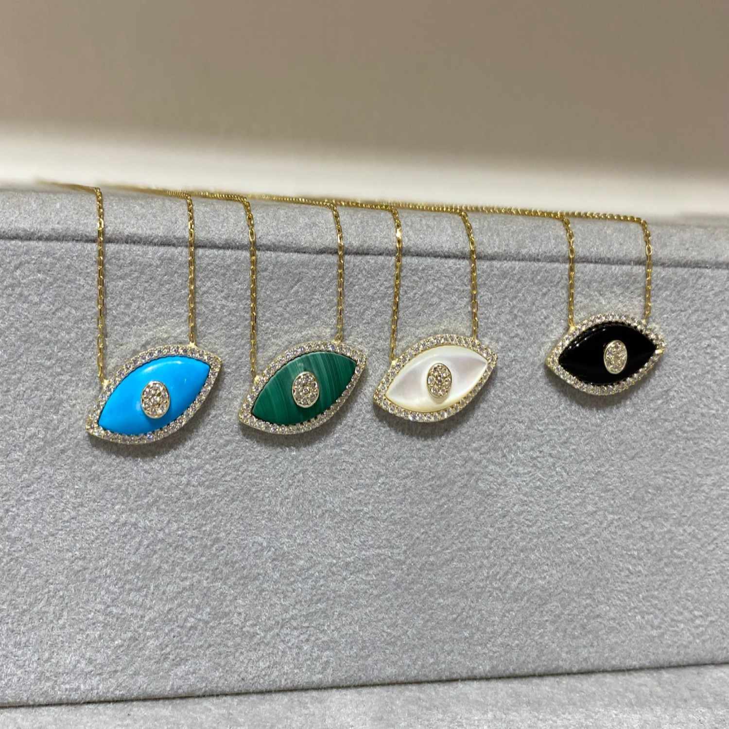 Turkey Gothic Multicolor Enamel Evil Eyes Pendants Necklace for Women Sparkling Rhinestone Zircon Choker Designer Jewelry Gifts