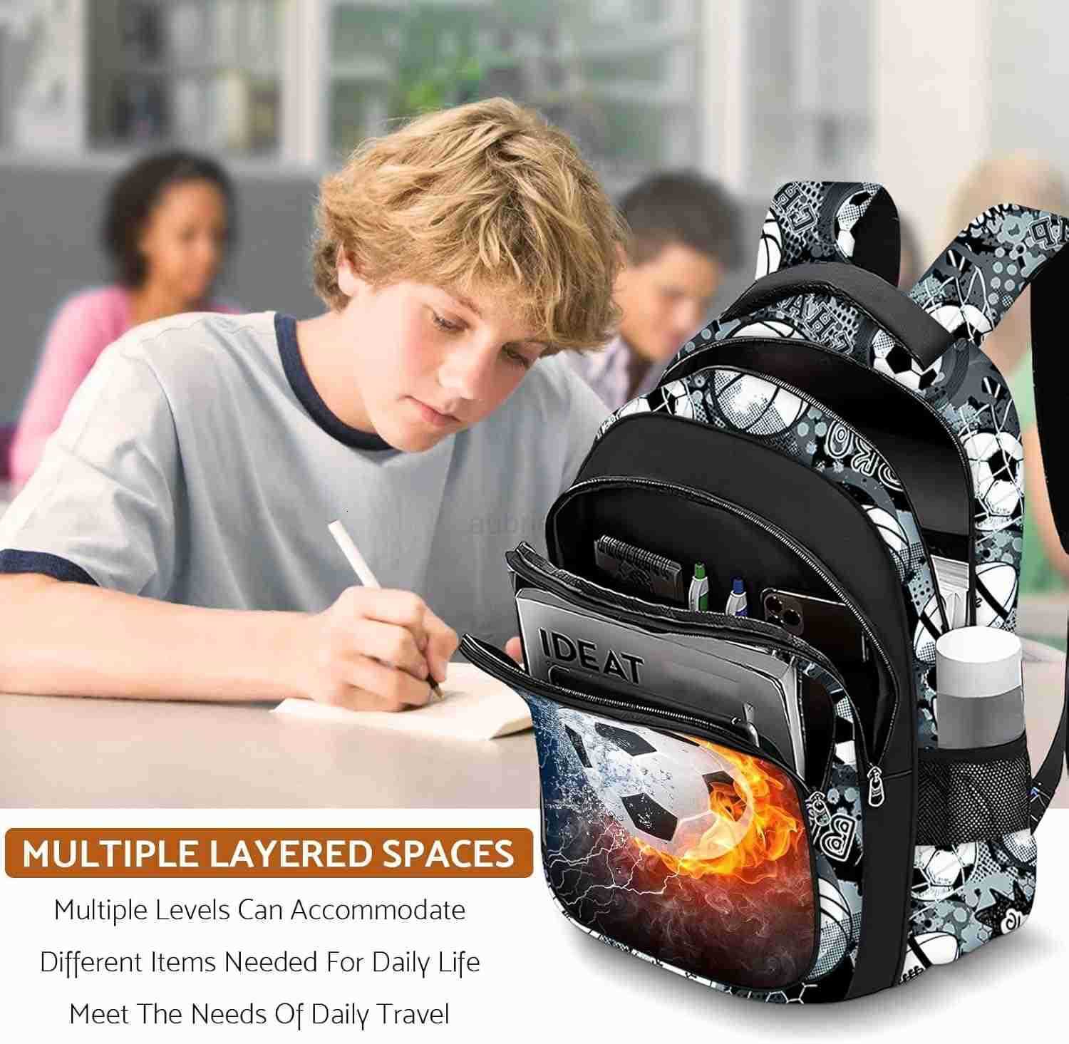 Backpack for Boys Soccer Boys Backpack for Kids Children Teens Elementary Middle School 17 Sport Bookbag Travel Back Pack for Age 618Z250906