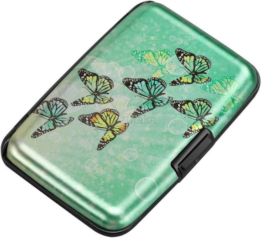 Mini RFID Aluminum Wallet CARDs Holder Business Card Case Metal ID Case for Men WomenFly Butterfly Z250906