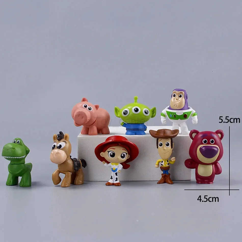 Disney Anime Toys Story 4 Woody Buzz Lightyear 35cm Q Version Action Figures Mini Dolls Kids Toys Model for Children birthday Gift H250906
