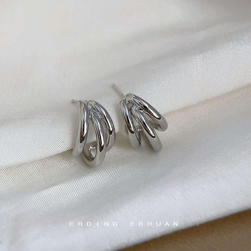 DHpet High - end Geometric - inspired 14K - Plated Silver - Needle Earrings for Women