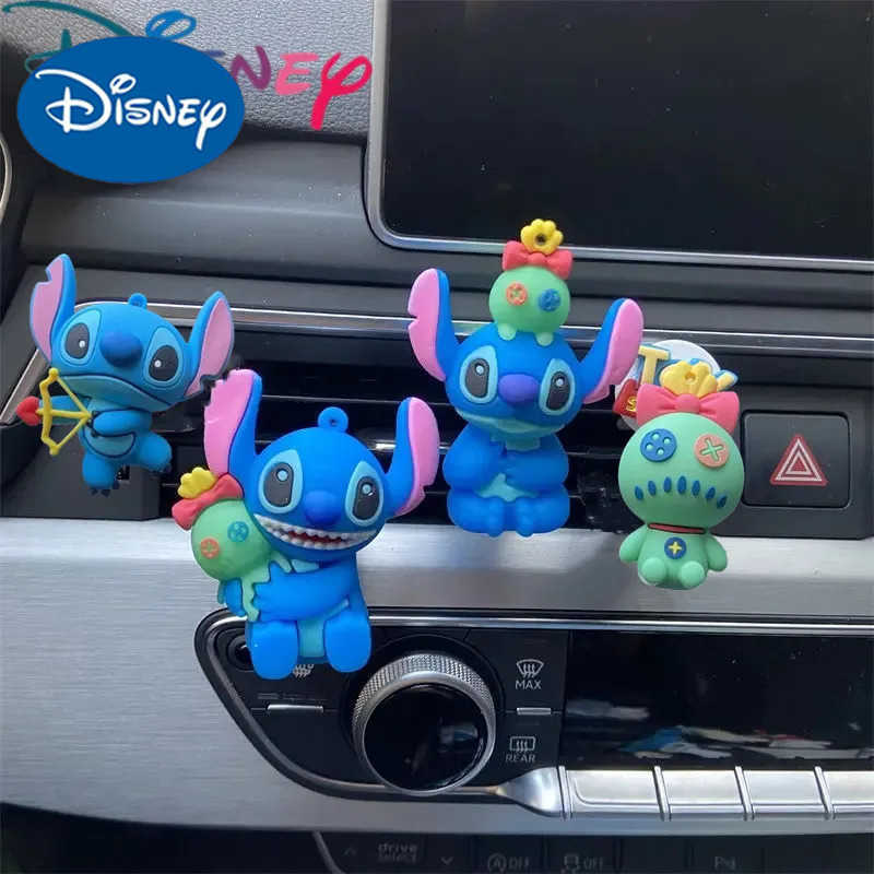Disney Stitch Car Perfume holder Car Decorate Stitch Anime figure Cartoon Car Perfume Clip Fragrance DiffuserI kid toy gifts H250906