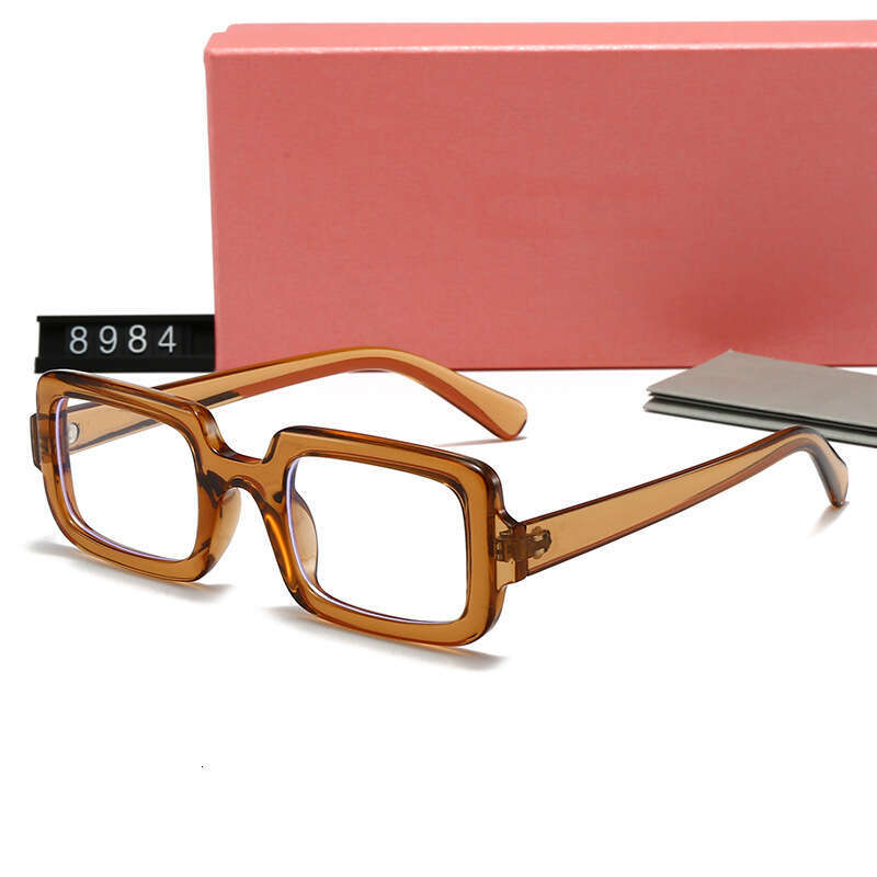 New Small Frame Non-Prescription Glasses for Men and Women Trendy Rectangular Street Style Women's Sunglasses 8984 110