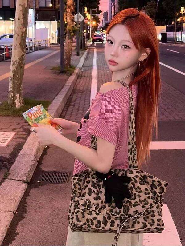Fashion Leopard Print Tote Women's Large Capacity Shoulder High-Quality Design Commuting Bag Special Handbag