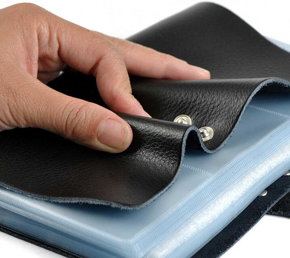 Leather CARD Holder Business Card Case Book Style 90 Count Name ID Card Holder Book Z250906
