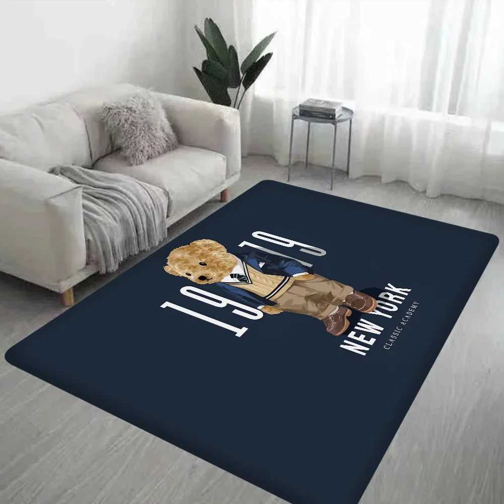 Luxurious PPolo Teddy Bear Bathroom Mat Antislip Absorb Water Long Strip Cushion Bedroon Mat Welcome Doormat Y250906asw