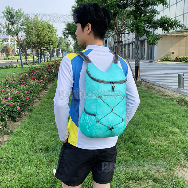 Skin Bag Travel Backpack Mens and Womens Ultra Light Sports Bag Portable Outside the Household Foldable Backpack Printed H250906