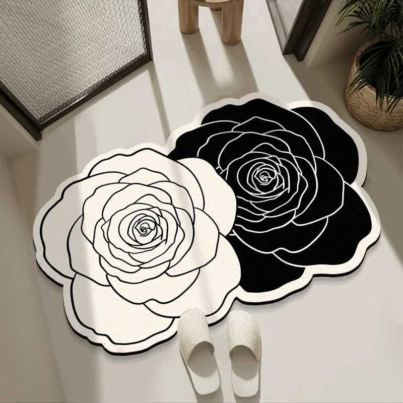 Luxurious Light Luxury French Carpet Bathroom Floor Mat Toilet Sink Door Antislip Mat Dirty and Absorbent Foot Mat Diatom Mud Y251105