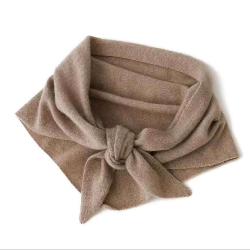 K1818 Australian wool scarf autumn and winter new triangle knitted small shawl solid color warm neck scarf