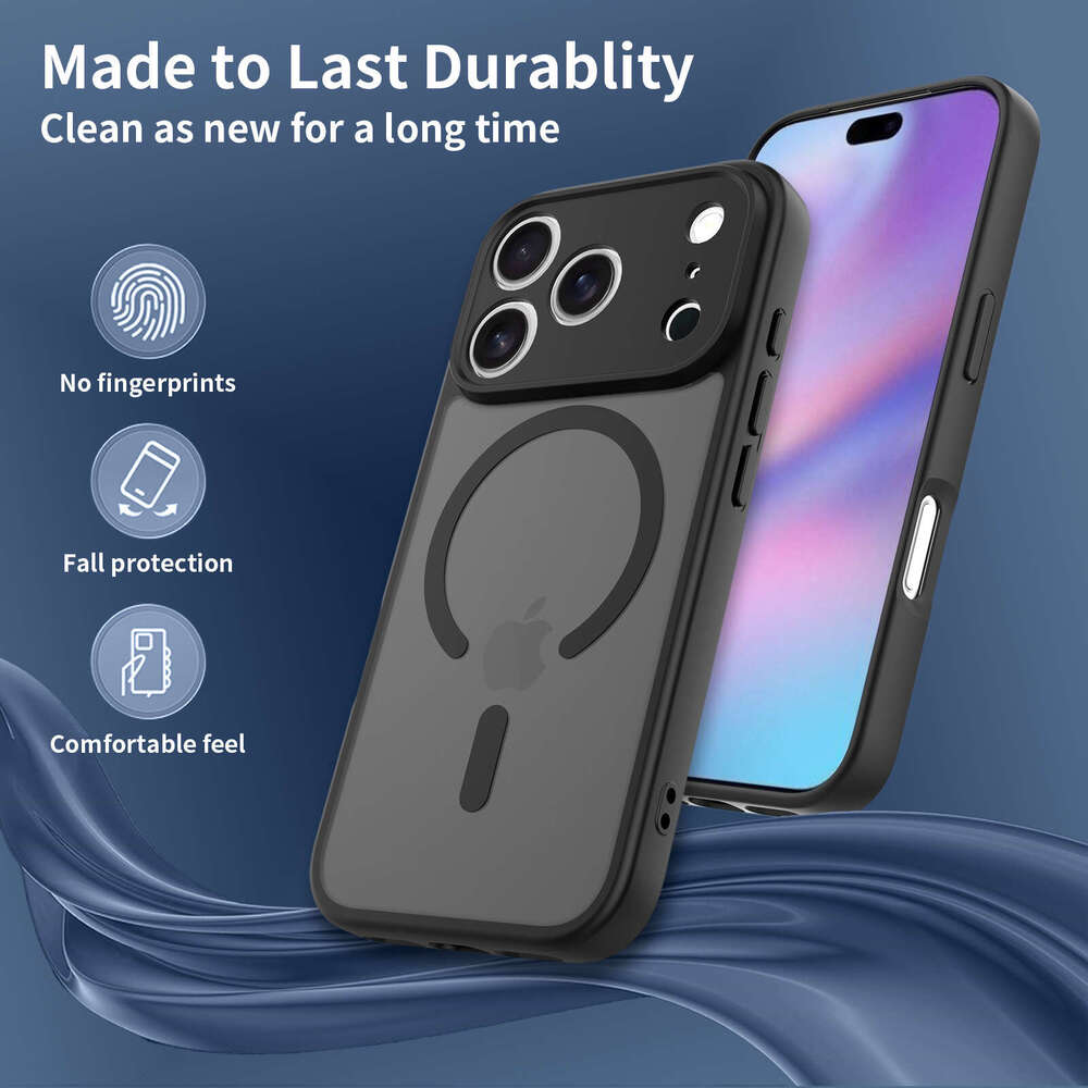 DHgargets Suitable for Apple 17pro Matte Magnetic Suction Fine Hole Anti-fall Iphone16/15 Phone Case