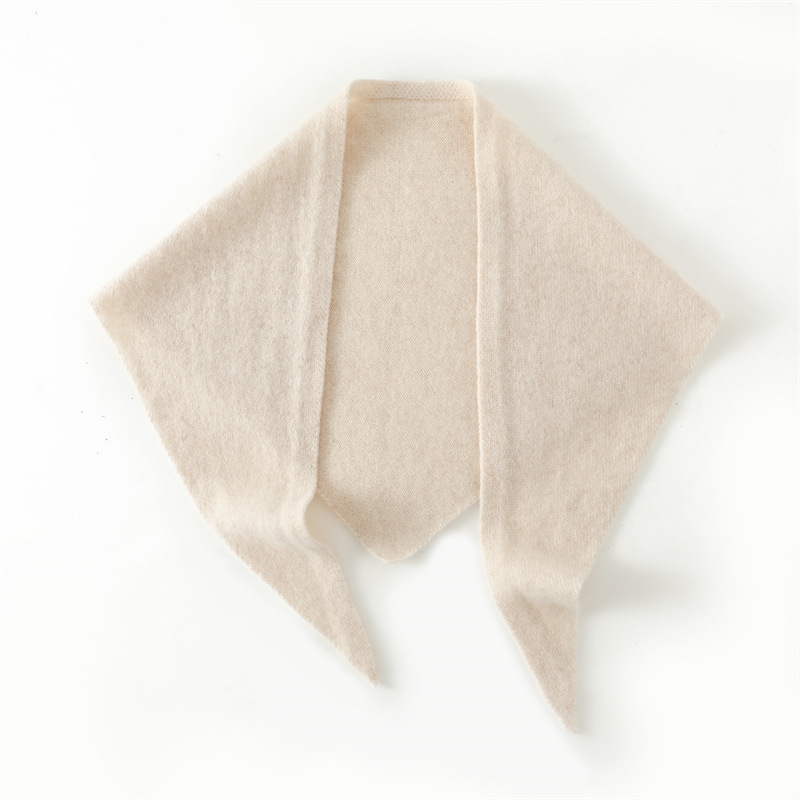 K1818 Australian wool scarf autumn and winter new triangle knitted small shawl solid color warm neck scarf