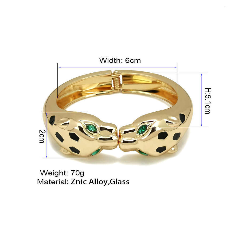 DHcollections Exaggerated Animal Element Design Cheetah Bracelet Personality Wild Dia-Encrusted Unisex