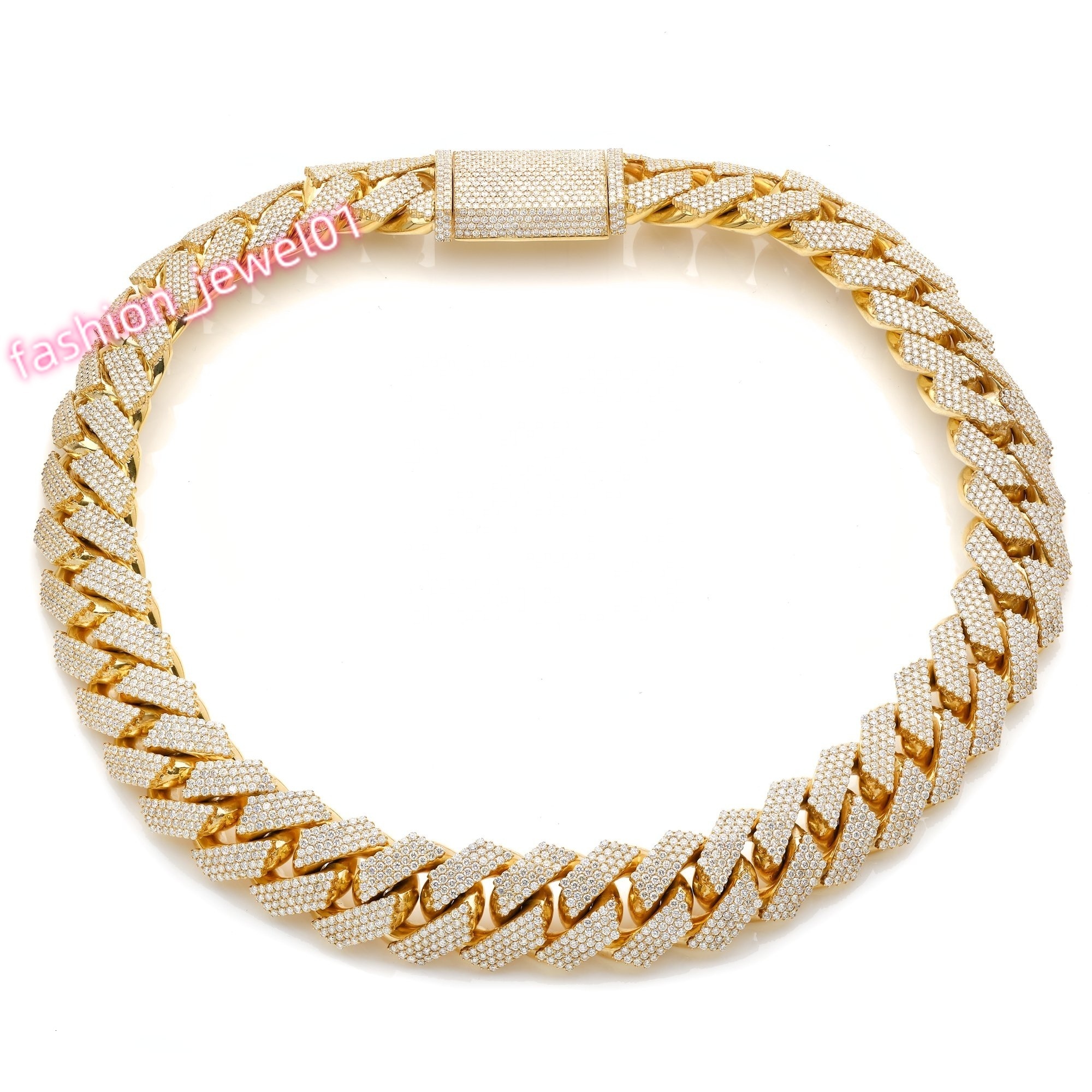 20mm 4 Rows 1624 Inches Fully Iced Out Moissanite Hip Hop Diamond Cuban Chain Necklace