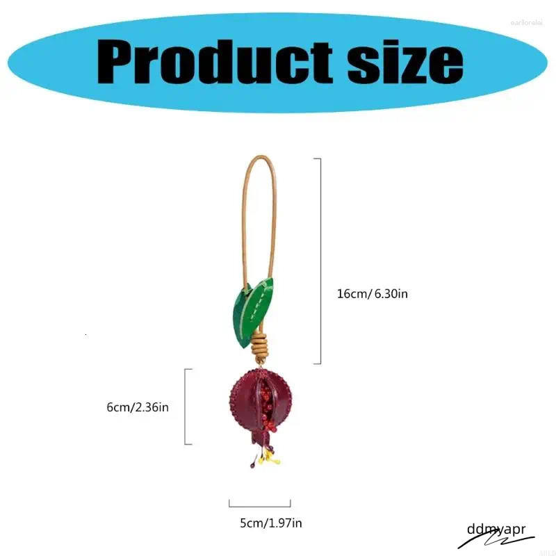 Keychains 3D Pomegranate Ddmydec Pendant PU Leather Keychain Women Bag Charms Decorative Accessories Car Interiors Ddmydec Ddmydec