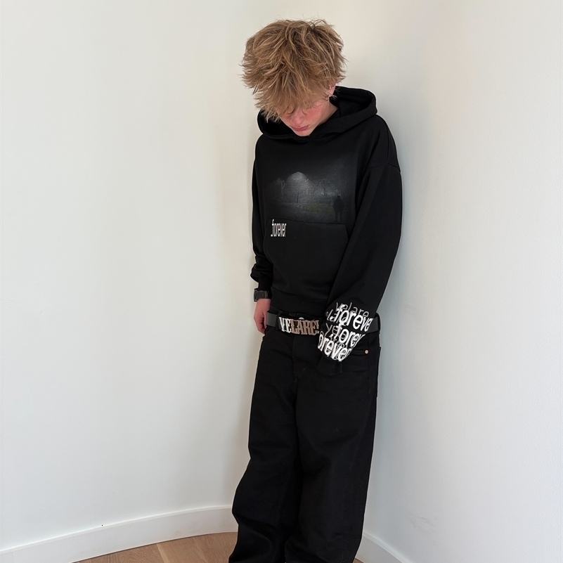 Harajuku forever hoodies tracksuit men oversized sweatshirt y2k tops polyester clothes goth couples streetwear men clothing 250905