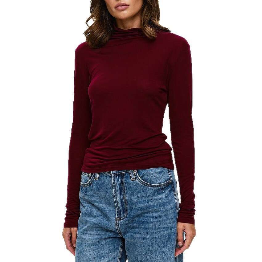 Autumn Winter New Versatile Modal High Neck T-Shirt Design Sense Elegant Soft Skin-Friendly Inner Wear Top B5