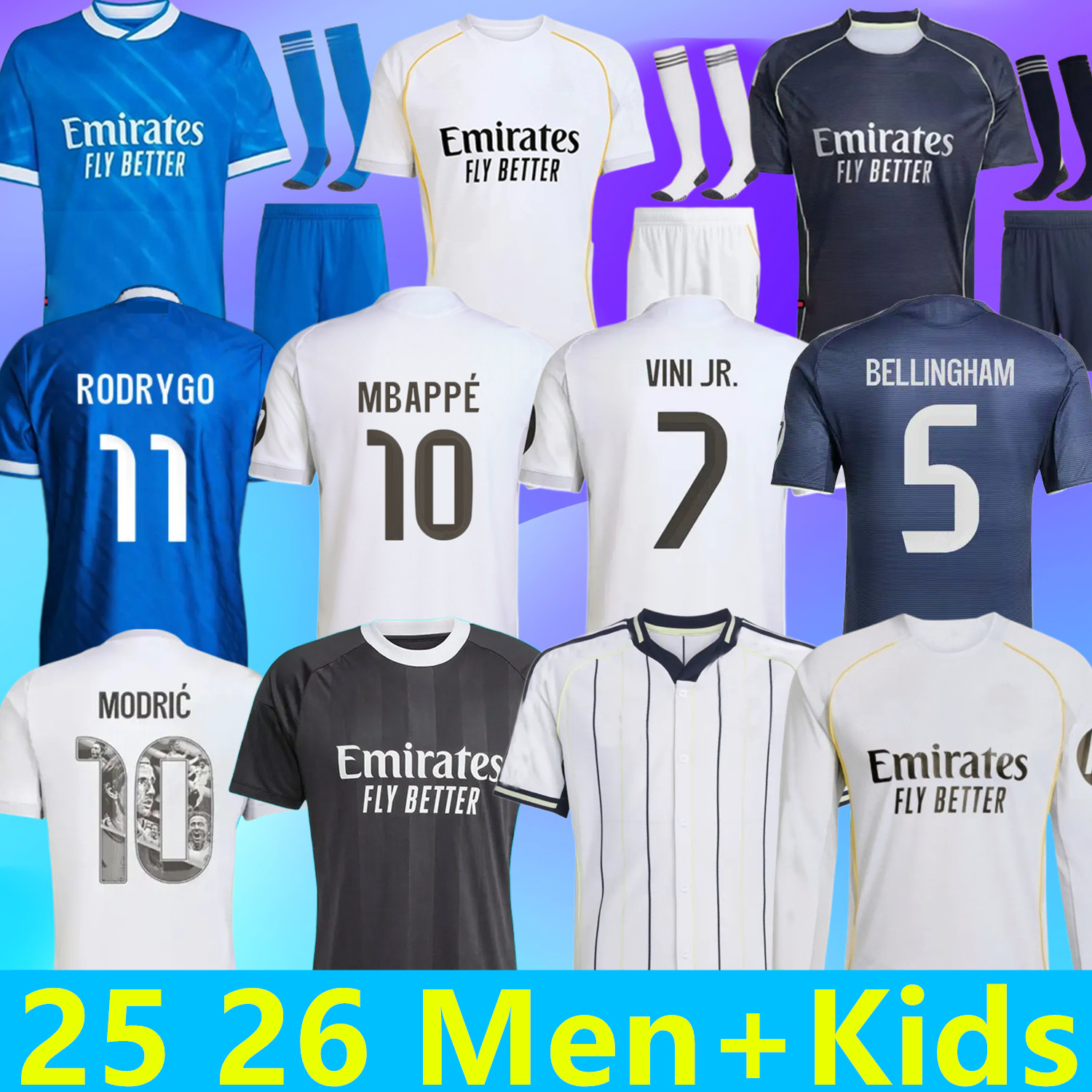 25 26 MBAPPE BELLINGHAM soccer jerseys TRENT VINI JR REAL RODRYGO MADRIDSOCCER MADRIDS 2025 2026 football shirts MODRIC Camiseta fans player men kids women kit