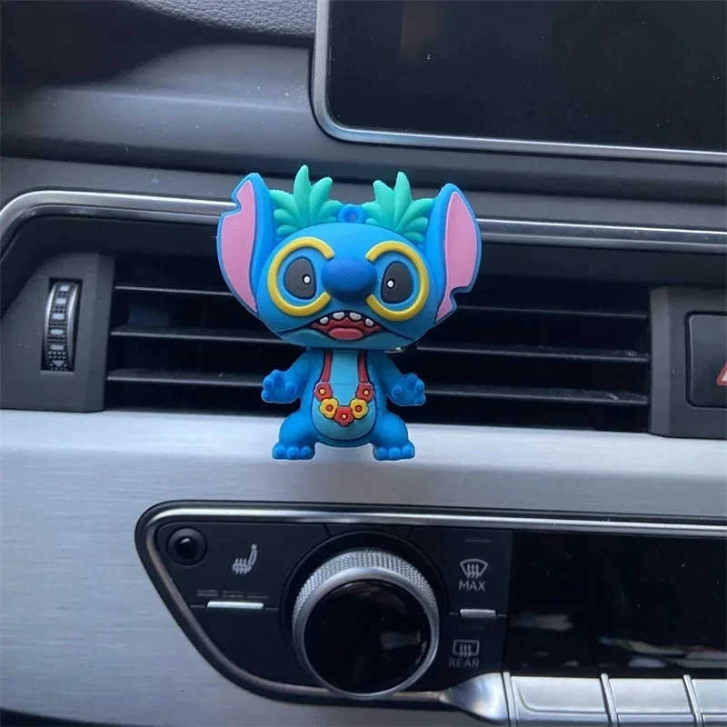 Disney Stitch Car Perfume holder Car Decorate Stitch Anime figure Cartoon Car Perfume Clip Fragrance DiffuserI kid toy gifts H250906