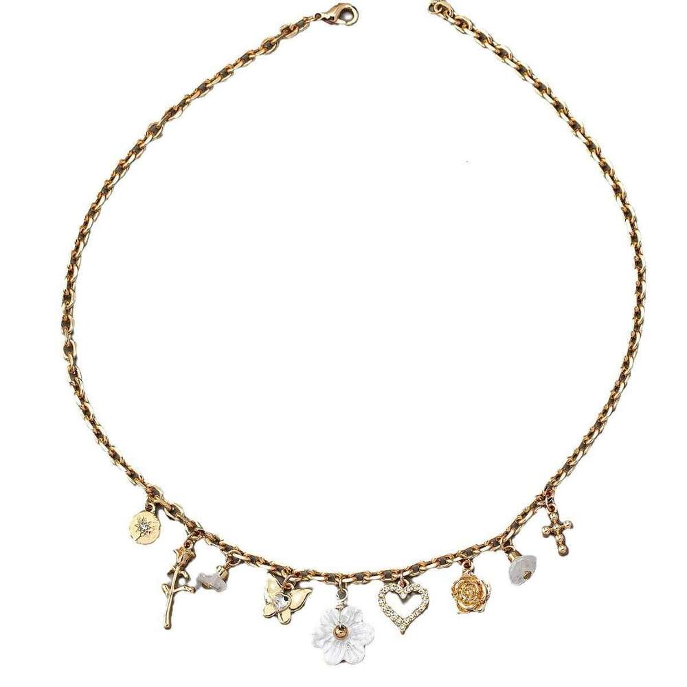 DHcollections Women's Fashion - Commuting Sweet Flower Pendant Necklace, Exaggerated Collarbone Chain