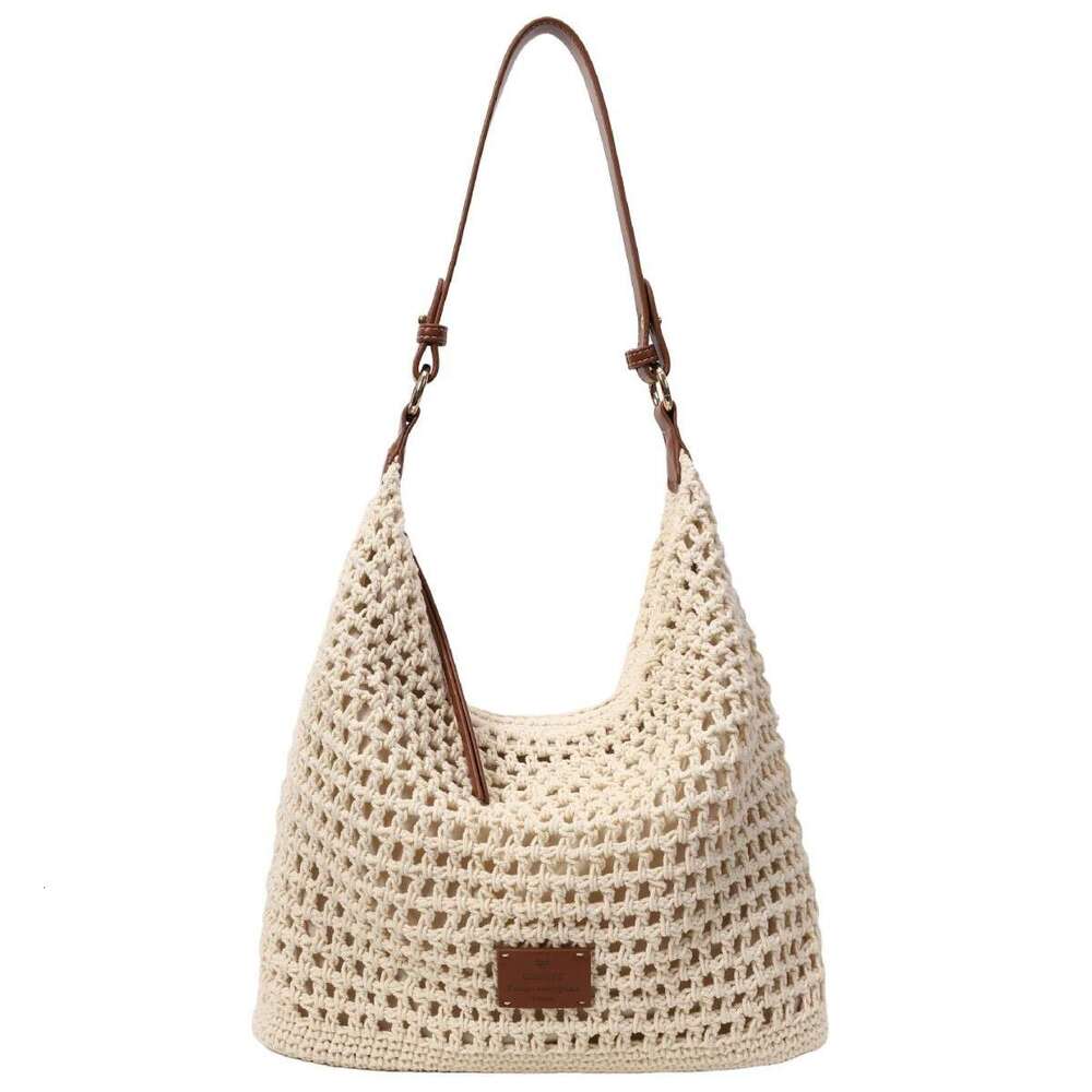 Nanfeng Chio2nd Sunset Afterglow Tote for Women Summer Hollow Woven Lazy Relaxed Feel Shoulder Bag