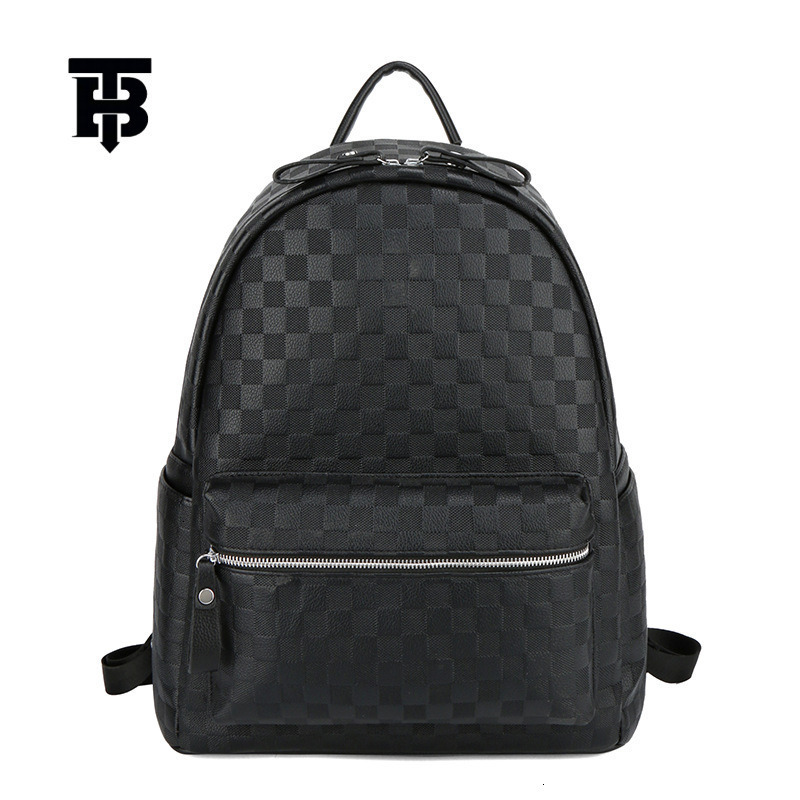Designer Bag Backpack Men's Bag Trendy Brand Classic Leather Plaid Backpack Trendy Street Fashion Korean Luxury Bag Version Student School Bag La