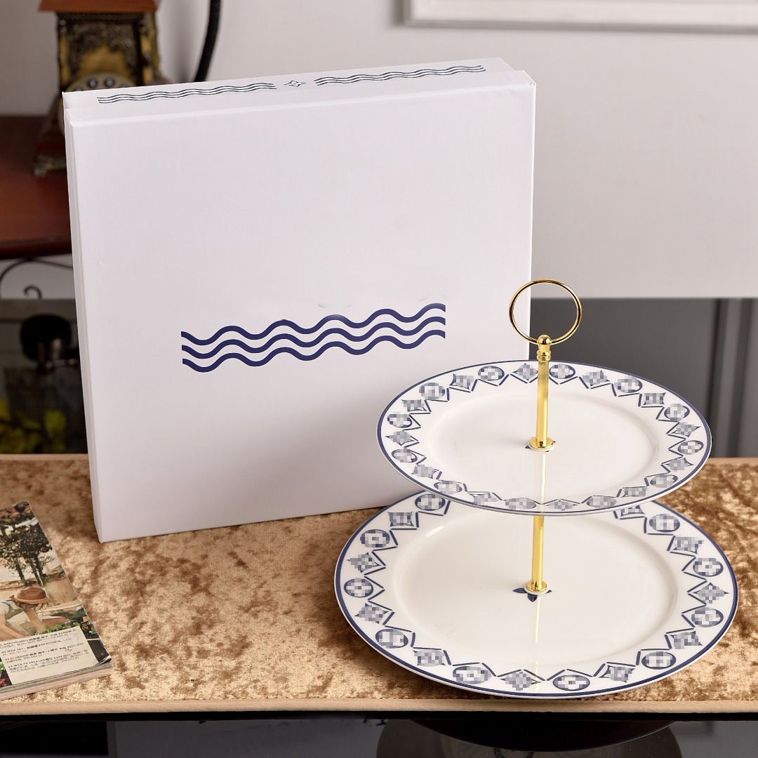 Premium Bone China Cake Stand Stylish Durable Ceramic Plate for Formal Gatherings and Parties Logo