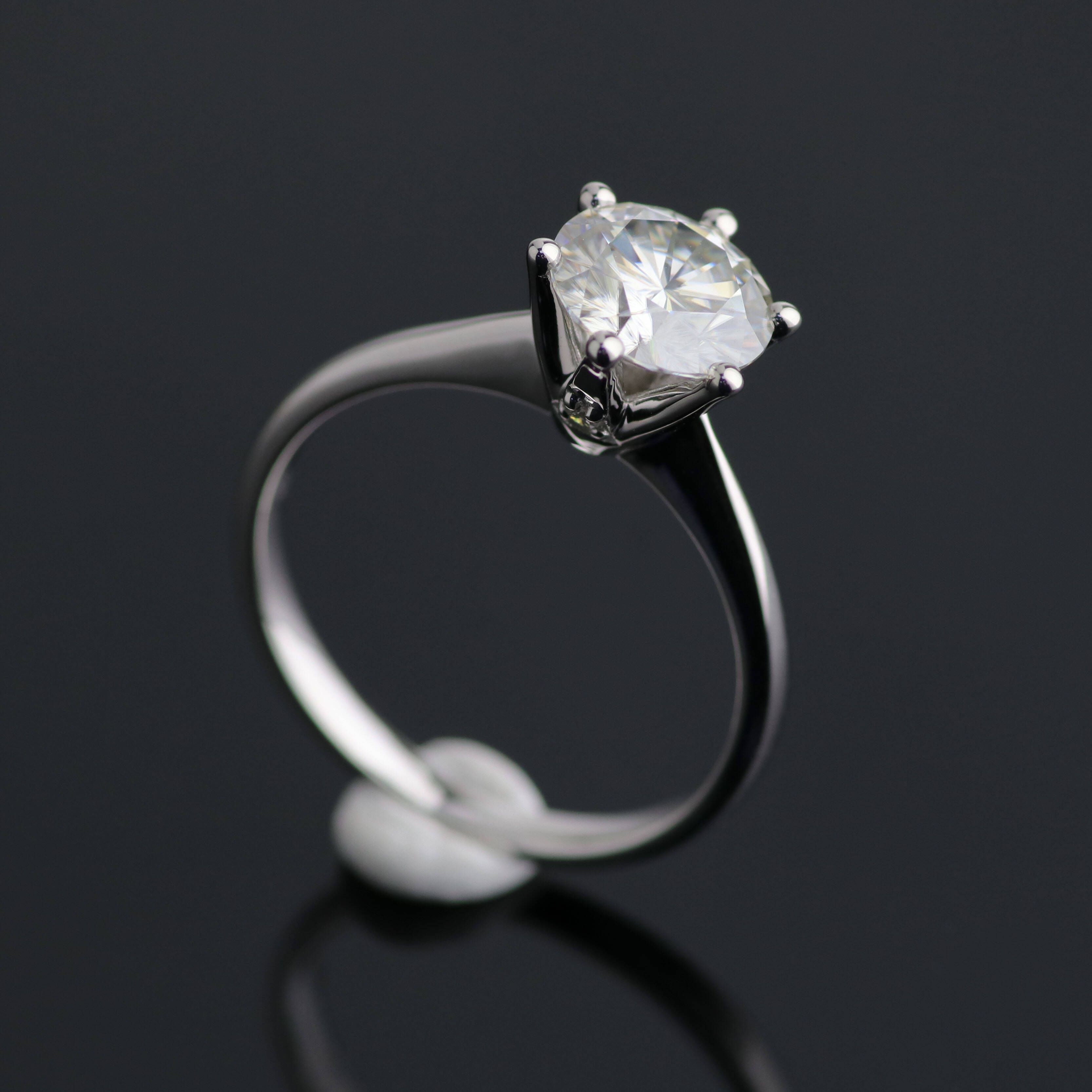 Provence Jewelry 10k 14k 18k White Gold Six Prongs Moissanite Rings Gift for Women Classic Style DHL FedEx