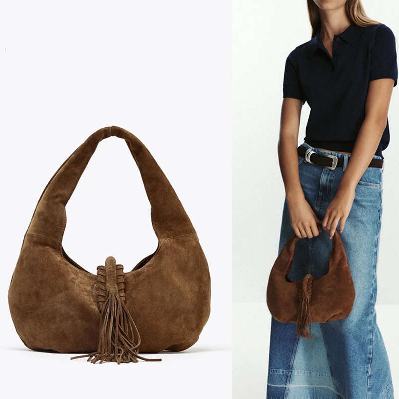 2025 Autumn Winter New Matte Handbag Casual Underarm Versatile Tassel Shoulder Crossbody Women's Bag