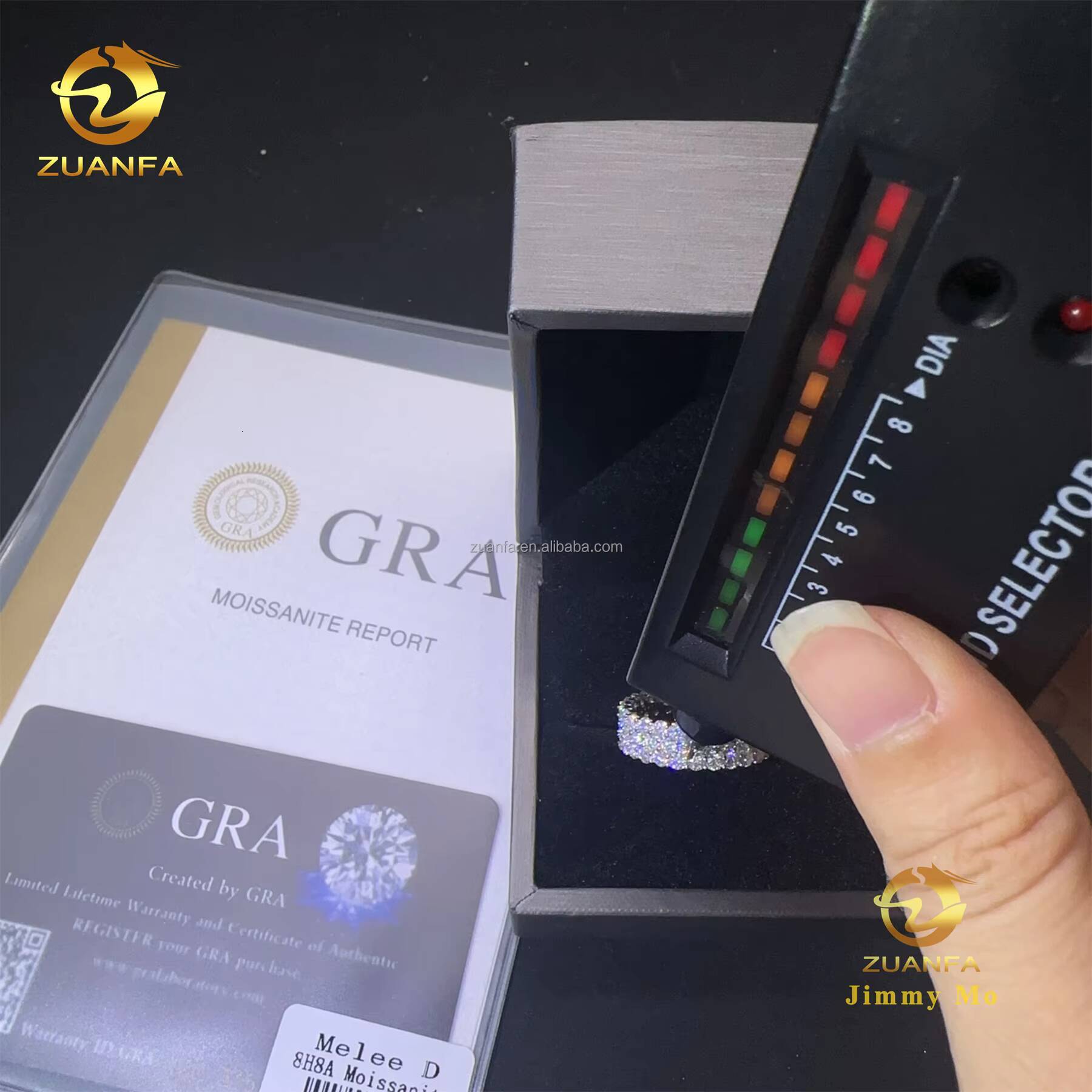 New Design 3Rows Stone Rhodium Plating S925 Silver Elegant Style Luxury Jewelry Moissanite Diamond Eternity Band Ring Women